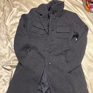 Rare Esprit Ukraine Made Wool Coat Blue RN 94468 Size Small